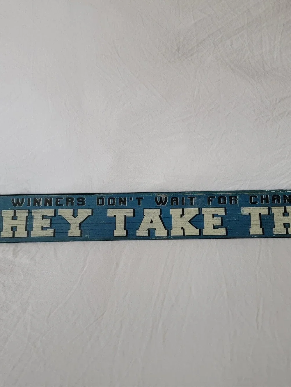 Motivational Metal Blue Winning Wall Sign